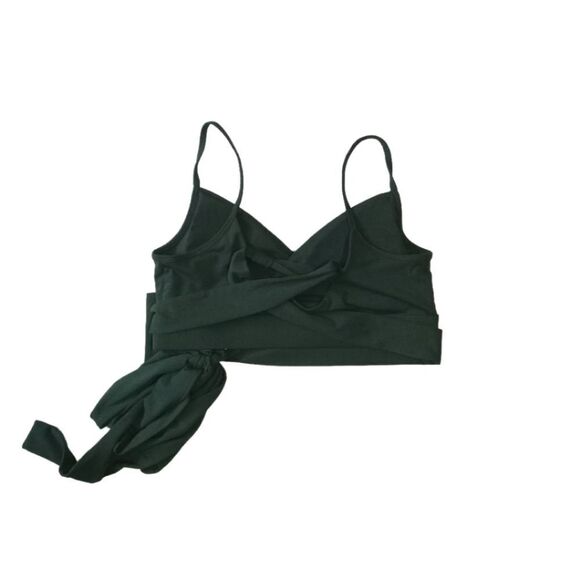 Fabletics Nola Dark Pine Low Impact Tie Around Padded Sports Bra Women's Large - Picture 2 of 13